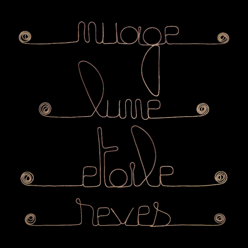 Lot of little wire words - NIGHT: Star, Moon, Cloud, Dreams Copy