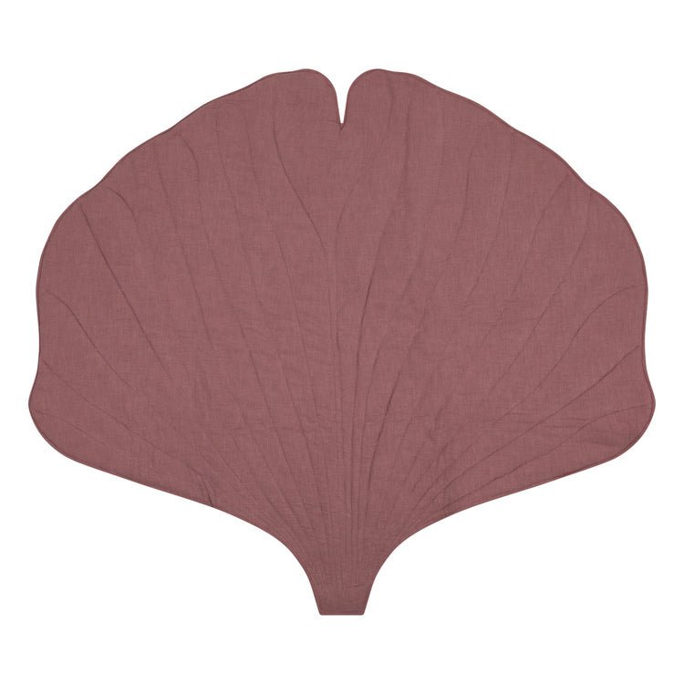 Ginkgo-Blatt-Matte aus Leinen „Dirty Pink“