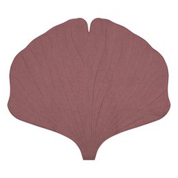 Ginkgo-Blatt-Matte aus Leinen „Dirty Pink“
