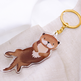Sleutelhanger Otter Animal Acryl - Inwijdingsfeest Cadeau Otter Leuke sleutelhanger