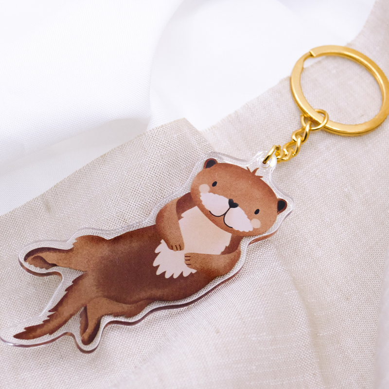 Sleutelhanger Otter Animal Acryl - Inwijdingsfeest Cadeau Otter Leuke sleutelhanger