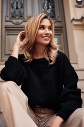 GIGI uldtrøje - DEEP BLACK