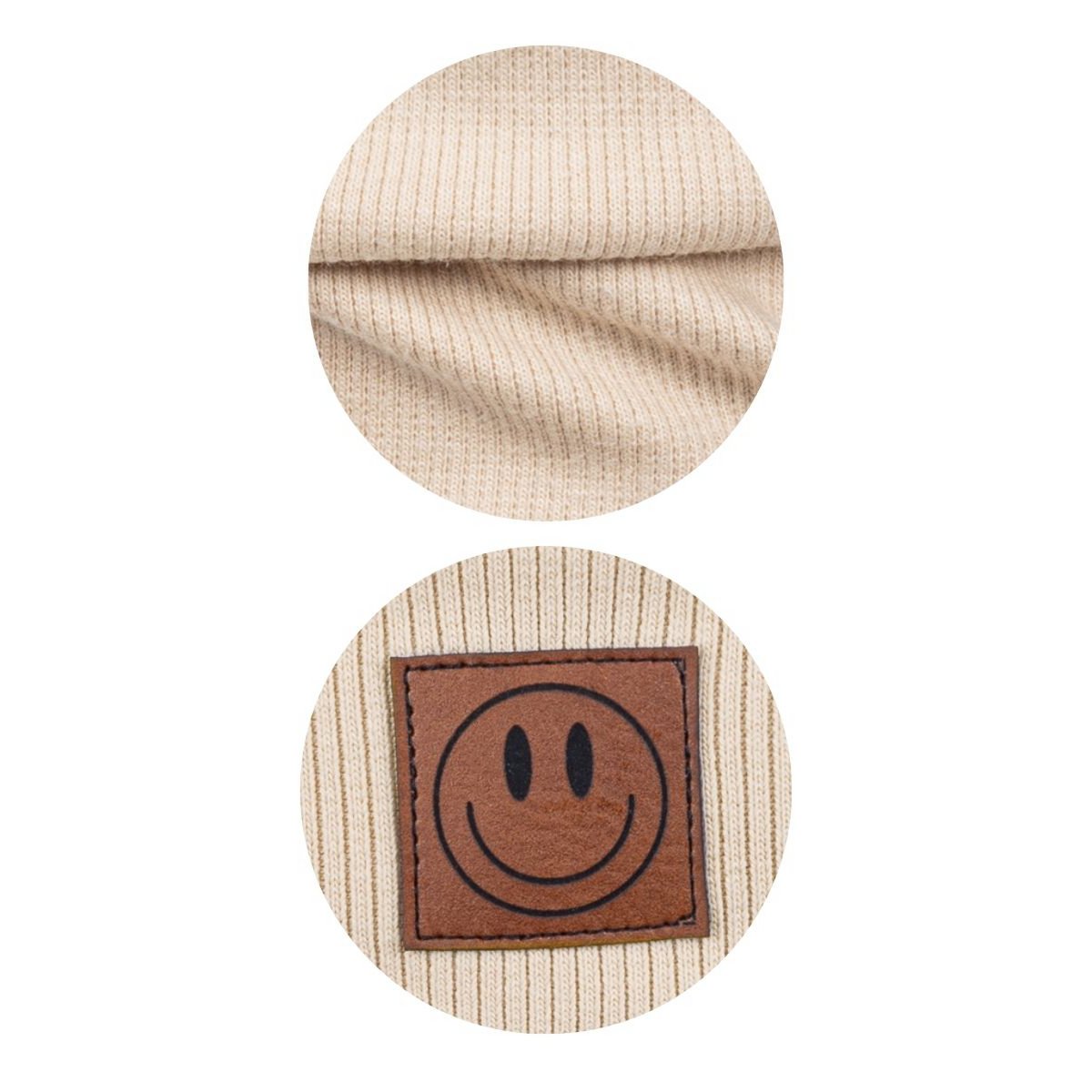 Set aus Mütze und Schal SMILE – Baumwolle – Beige