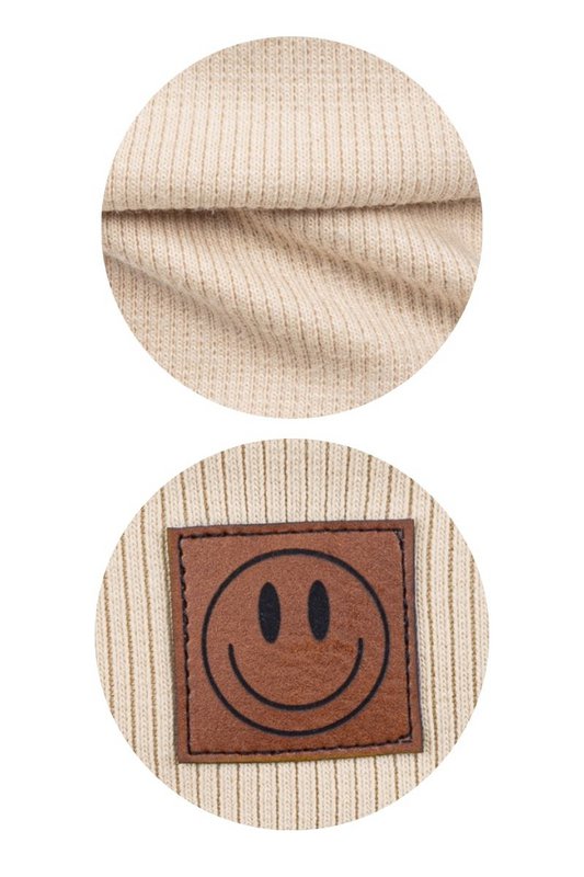 Set aus Mütze und Schal SMILE – Baumwolle – Beige
