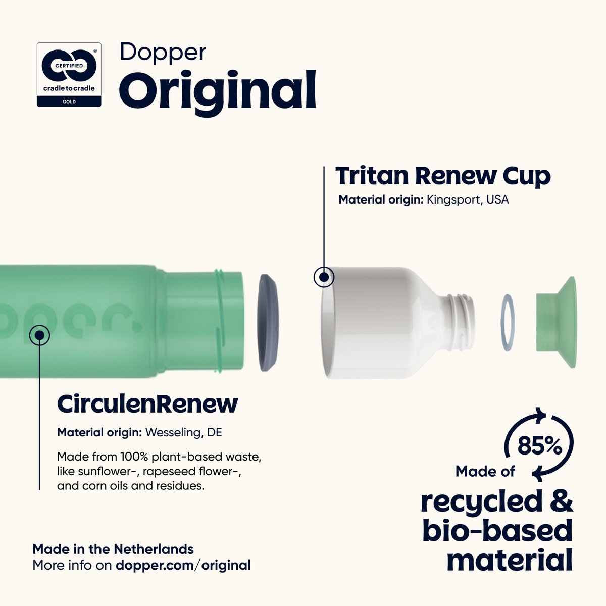 Botella de agua reutilizable Dopper Original - Caja de mezclas de colección Neon Light (4x3 piezas)