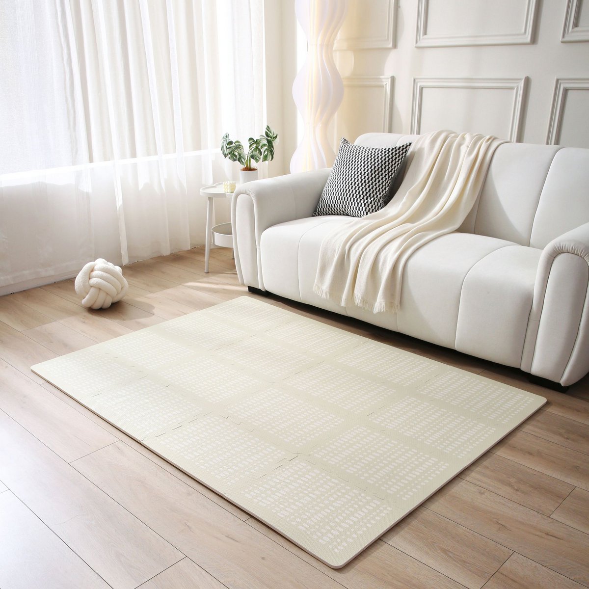 Hakuna Matte XL Puzzle Legemåtte - Hygge, Beige (1,7 x 1,2 m)