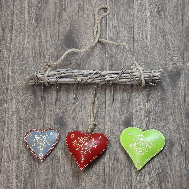 Hook rail Willow natural 45cm, window decoration