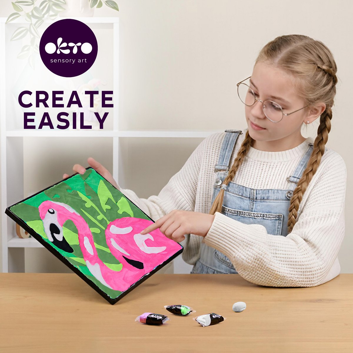 Okto Sensory Art Color By Numbers - Animals - Pink Flamingo