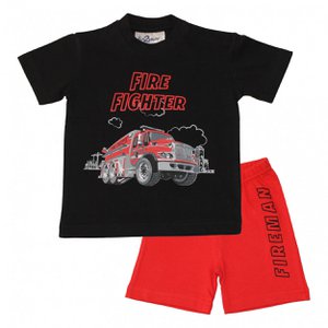 Feuerwehrmann Shortama Kids | Tiefschwarz