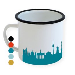 Berlin Emaille Tasse. Skyline