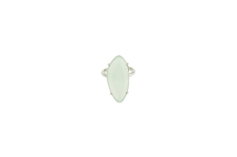 Starlight justerbar ring | Sølv Milky Aqua