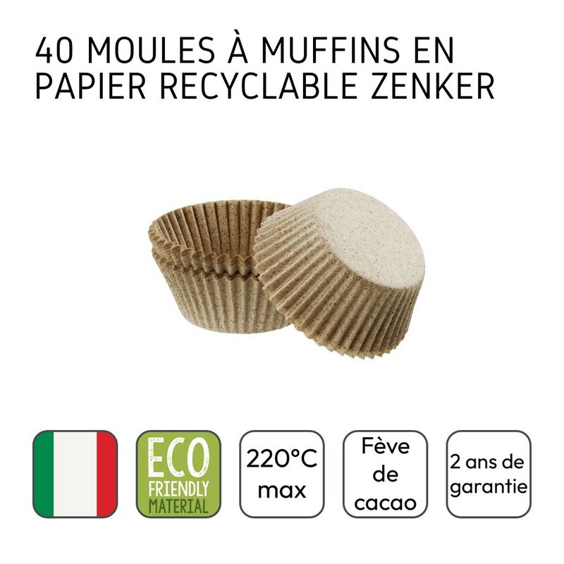 Lot de 40 moules à muffins en papier 7 cm Zenker Smart Pastry