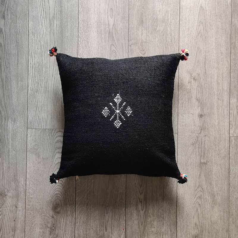 Black Moroccan Cushion in Cotton