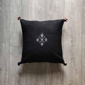 Black Moroccan Cushion in Cotton