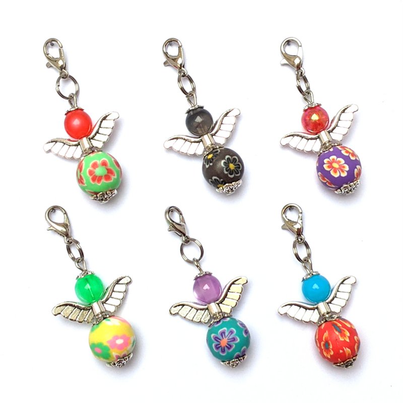 Keychain Guardian Angel "Flora", set de la série 6, couleur argentée