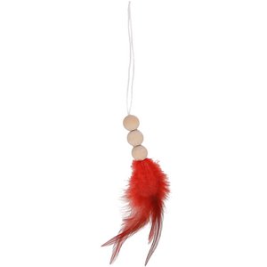 Feathers Galini for hanging, H15cm, with 3 wooden balls,