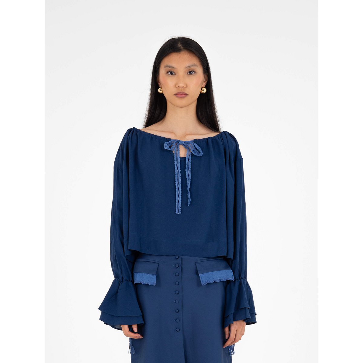Kleine blaue Bluse