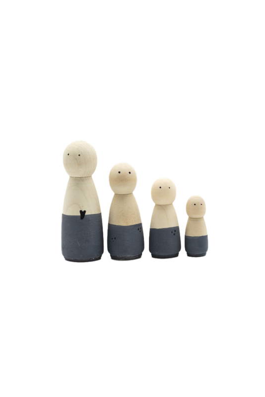 Peg Doll Boutique Blue - Tuureluur Trædukke Saml din familie Familiefødsel