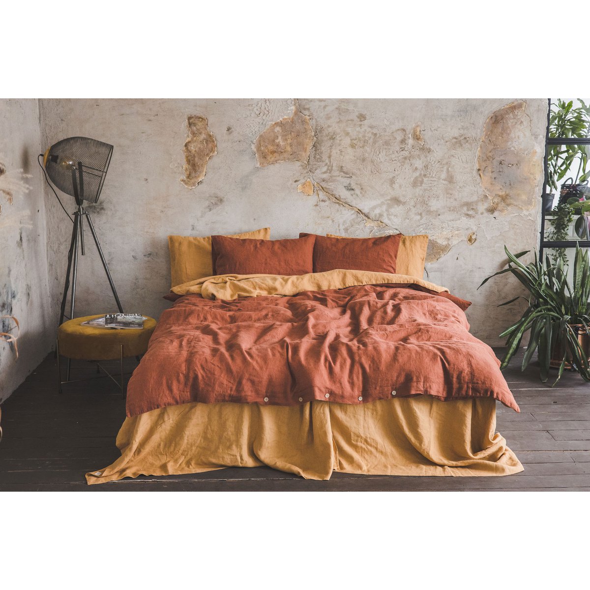 Linnen beddengoedset voor VK/EU in verschillende kleuren en maten