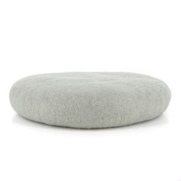 Seat cushion around gray made of felt, 100% natural material, 38 cm round many colors Pastel, felt with wool-f lung, fair trade & handwork from Nepal