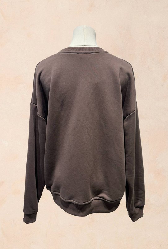 Unisex oversize sweatshirt – broderet rødt hjerte – BOMULD – 9038416