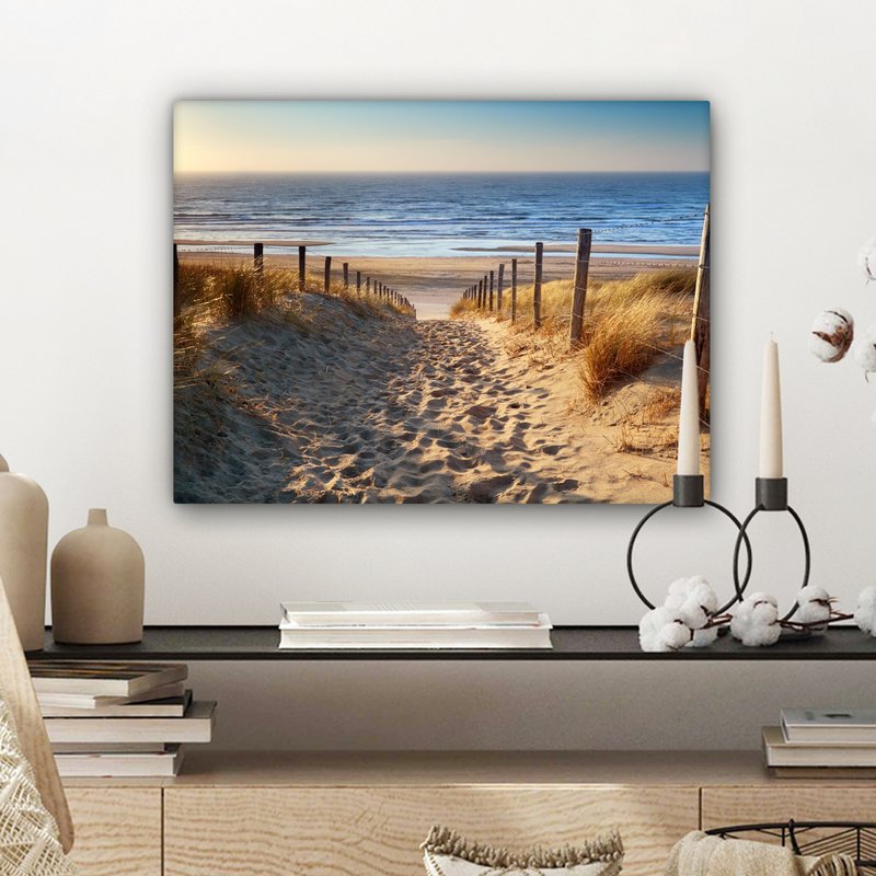 Canvas Maleri - Wall Decoration - Beach - Sea - The Holland - Dunes - Sun