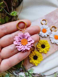 Grands boucles d'oreilles à fleurs