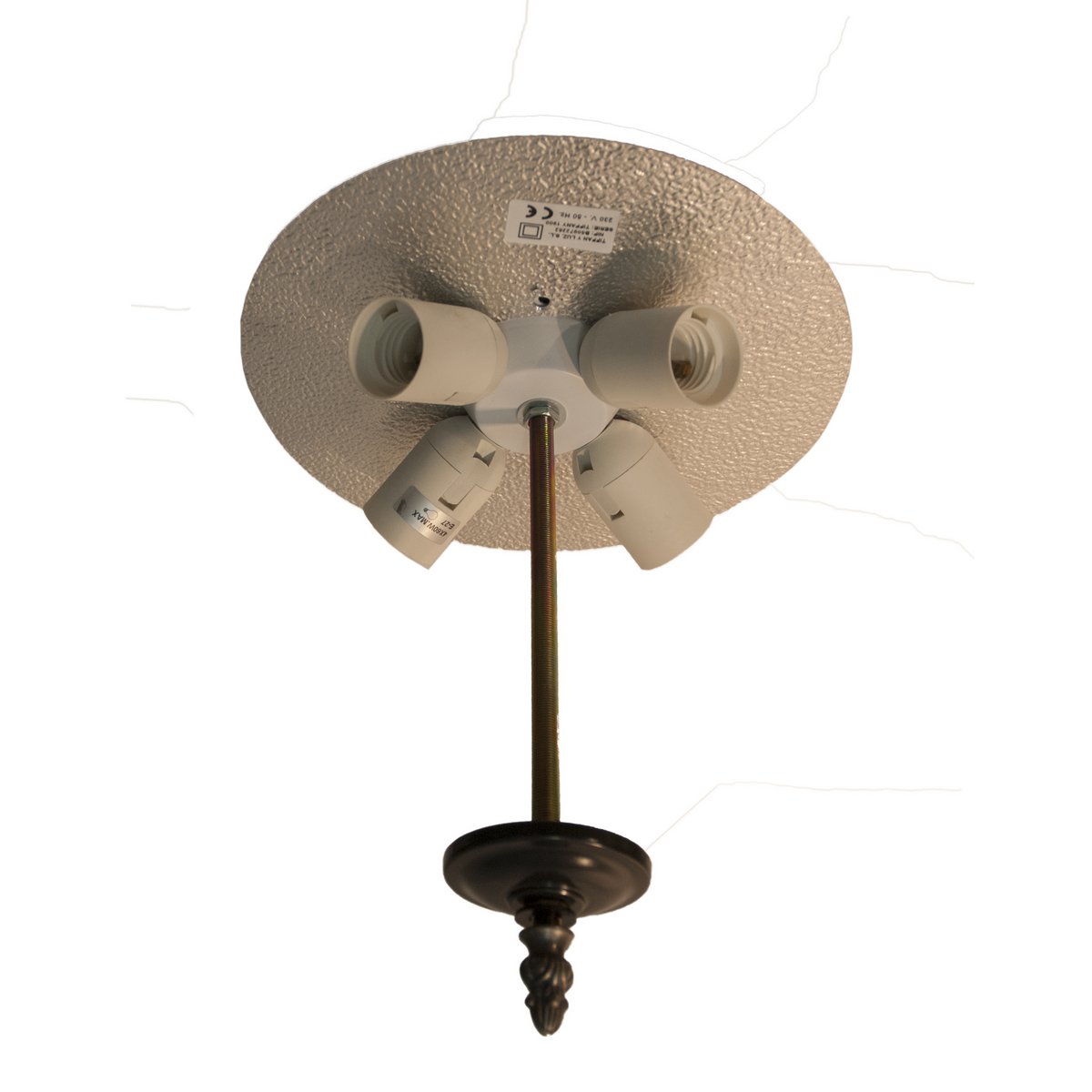 Grotere plafondlamp Tiffany diameter 40cm Ivoor Serie LG225200