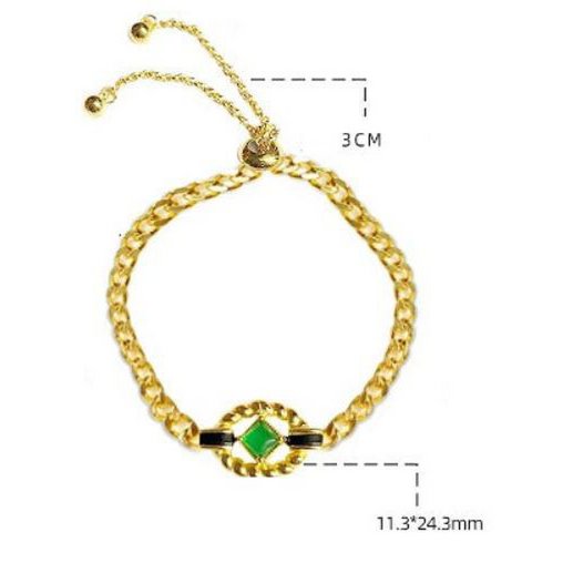 Bracciale a catena Luxe con onice verde