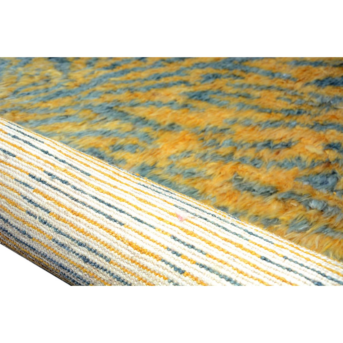 Moroccan Yellow Tiger Fluffy Shaggy Rug