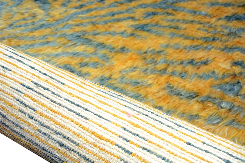 Moroccan Yellow Tiger Fluffy Shaggy Rug