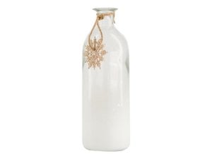 Glass bottle Ø7x20.5cm with Christmas pendant
