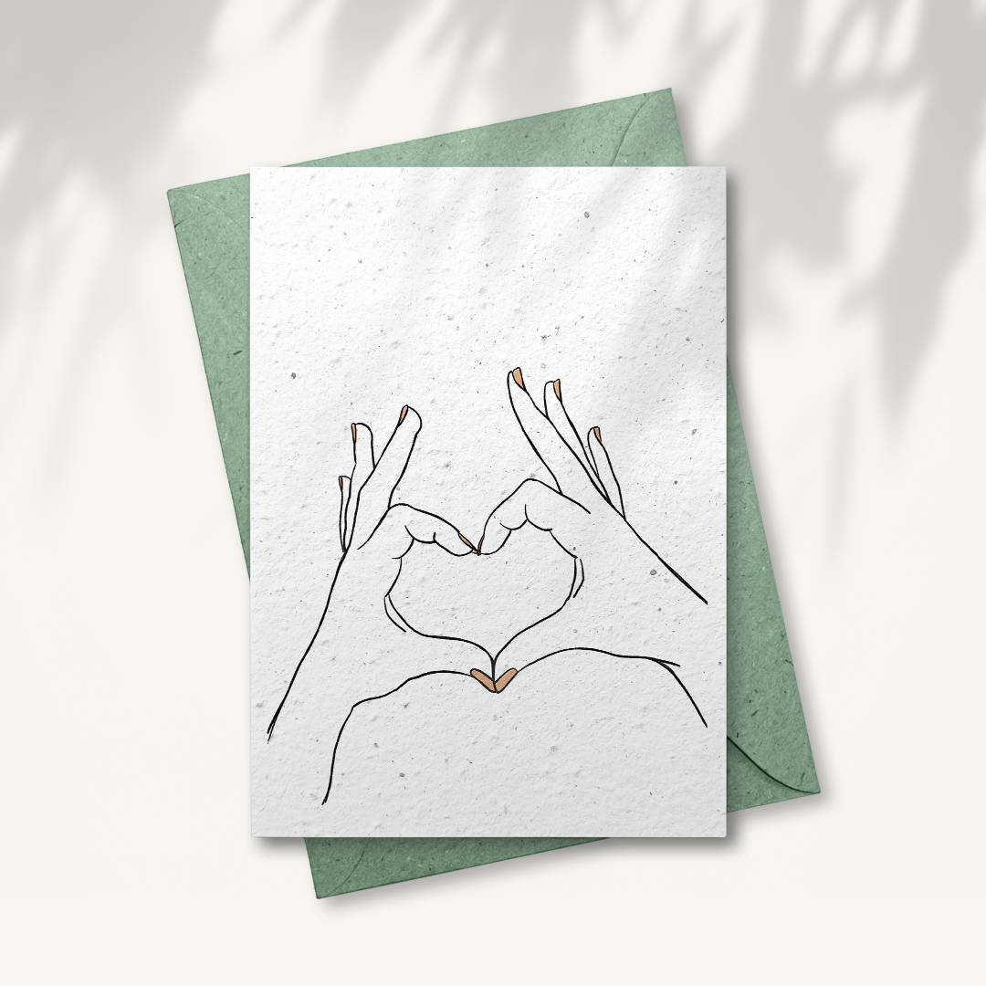 Carte de voeux en papier ensemencé - Geste du coeur