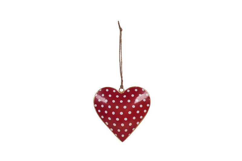 Hängendes Metallherz Polka Dots 10 cm Isabelle Rose