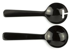 Couverts ronds en corne noire unie