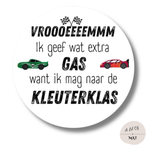 Traktatiesticker | Ik geef wat extra gas | 20 stickers per vel