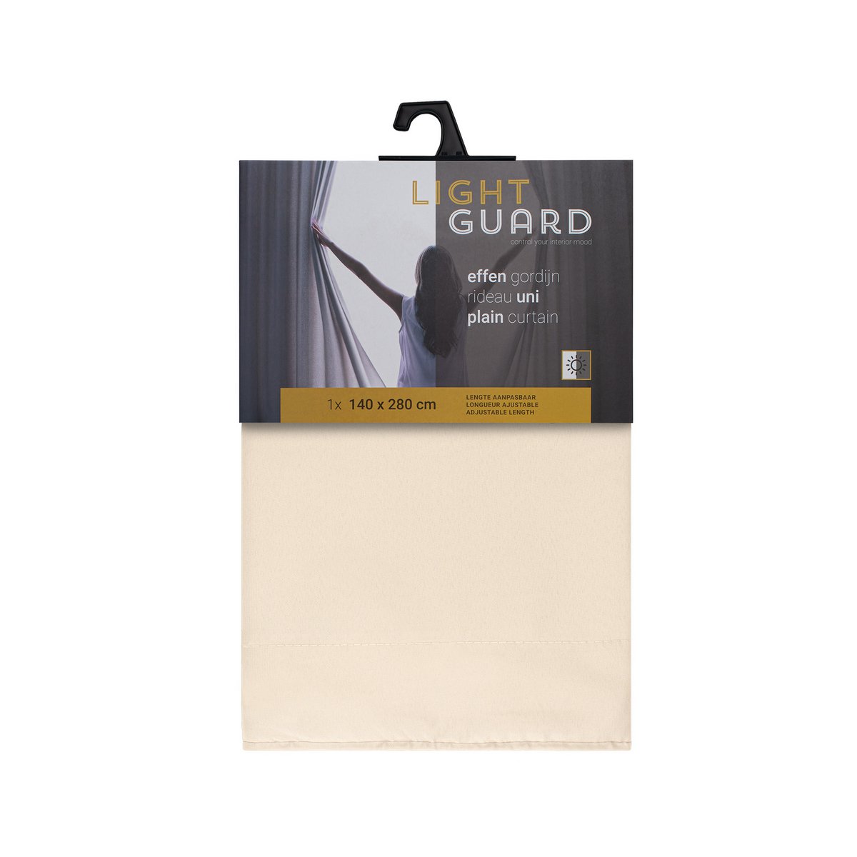 Light Guard Kant-en-Klaar Gordijn - Lichtdoorlatend - Lengte aanpasbaar - met ringen - 140x280cm 