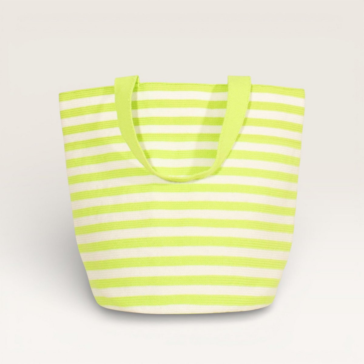 Borsa rotonda a strisce | Neon Green