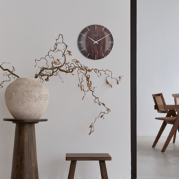 Horloge murale - 35 cm - Dôme Verre - 'Edge Wood Dome'