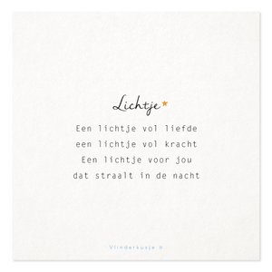 'Lichtje' / Ansichtkaart troost & liefs