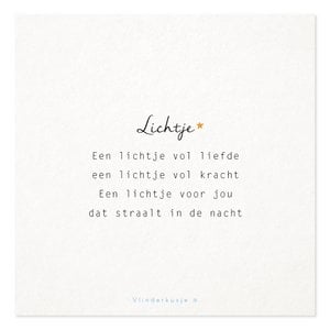 'Lichtje' / Ansichtkaart troost & liefs