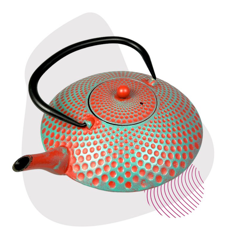 Tetera de hierro fundido Yufo 1.0l en rojo