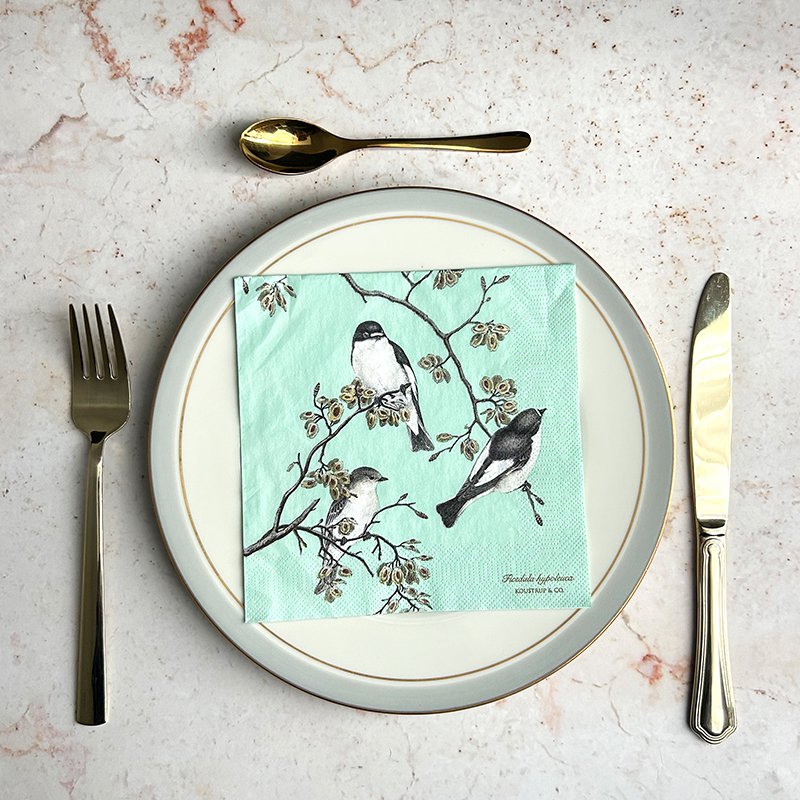 NAPKINS - PIED FLYCATCHER - FSC paper- Made in Europe