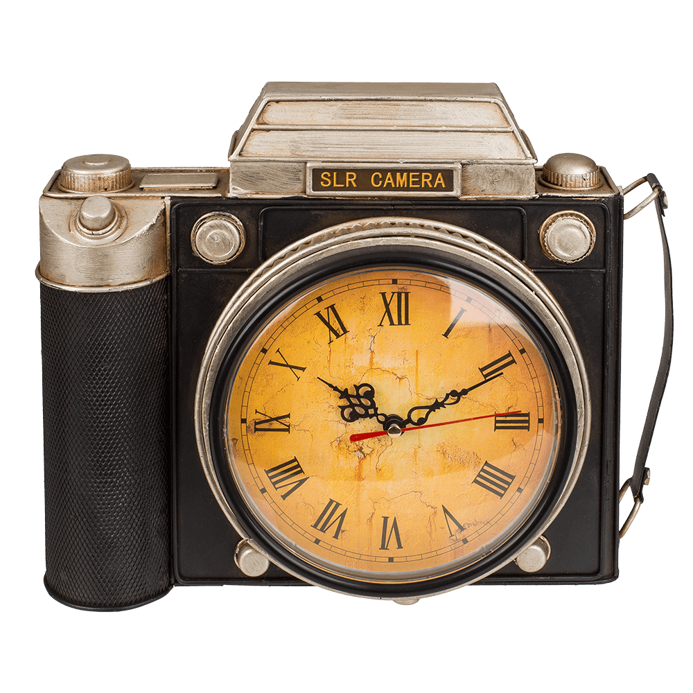 Schlüsselkasten aus Metall, Kamera mit Uhr,