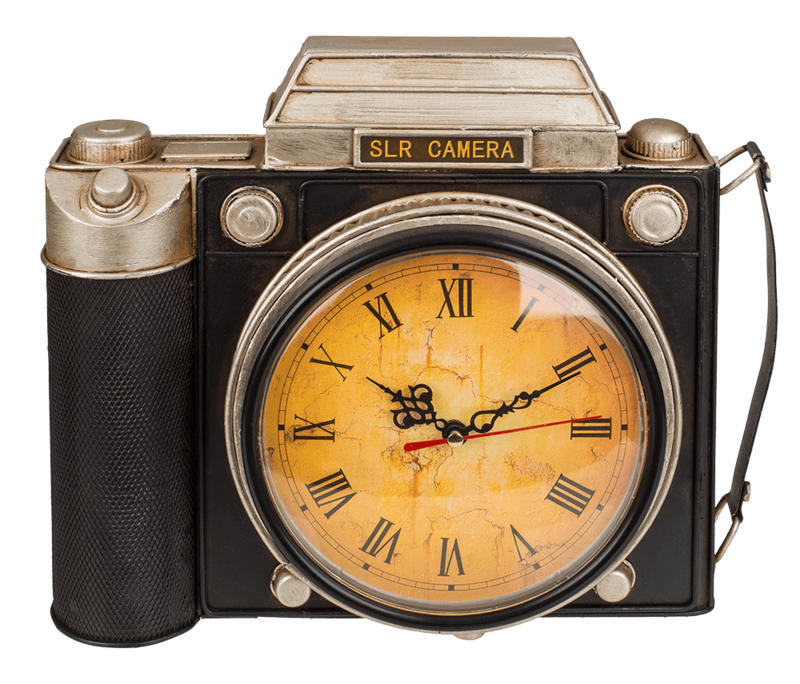 Schlüsselkasten aus Metall, Kamera mit Uhr,