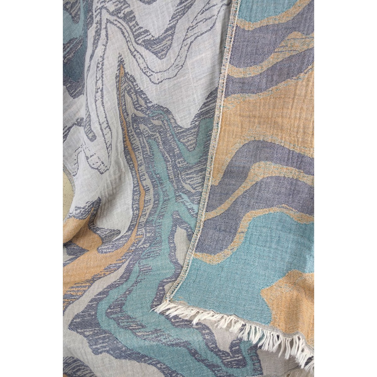 luxurious bath towel reflections turquoise ochre
