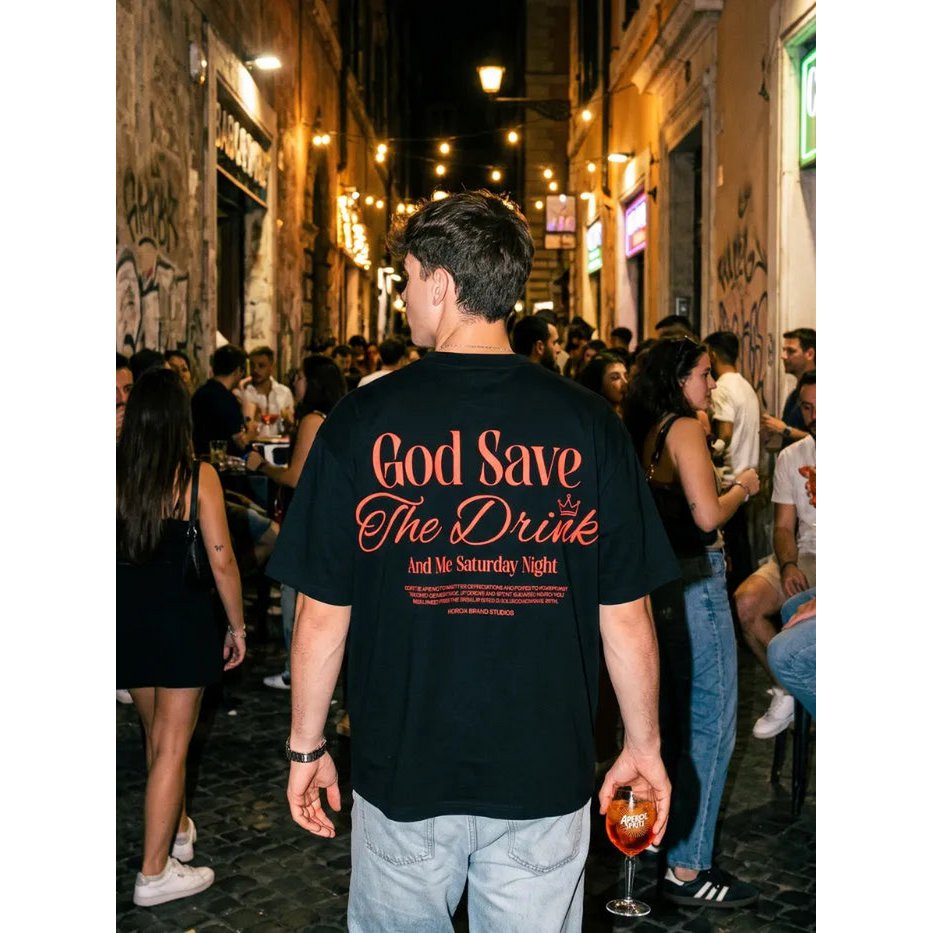 T-Shirt Nera 100% Cotone Made in Italy Save Me