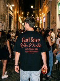 T-Shirt Nera 100% Cotone Made in Italy Save Me