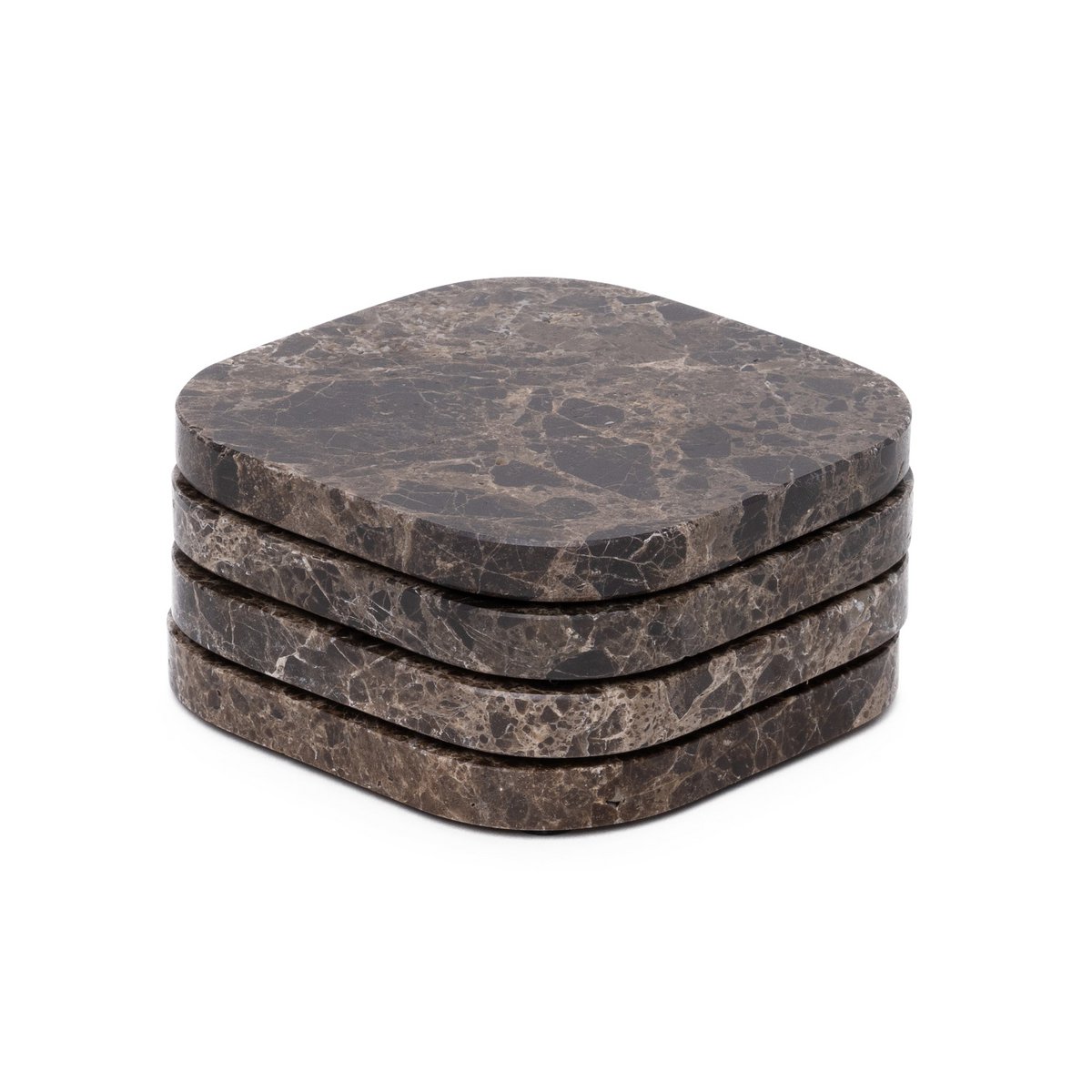 Coaster marble - organic - brown set of 4 pieces - 10x10x1cm
