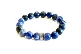 Men's bracelet sodalite / stainless steel bead